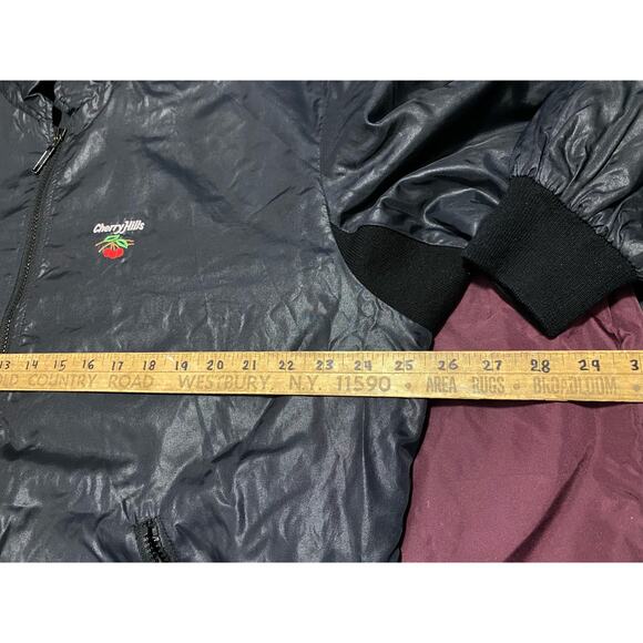 VTG 1980s BLK IZOD Club Cherry Hills Club Windbreaker Jacket Zip Up Hooded Sz XL - Picture 4 of 12